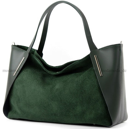 modamoda de - T126 -  ital. Shopper Tragetasche Leder/Wildleder
