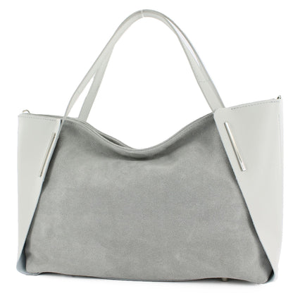 modamoda de - T126 -  ital. Shopper Tragetasche Leder/Wildleder