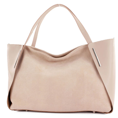 modamoda de - T126 -  ital. Shopper Tragetasche Leder/Wildleder