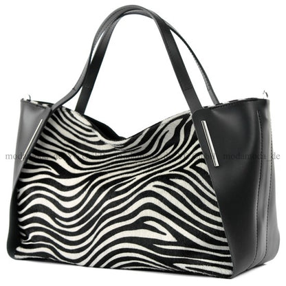 modamoda de - T126 -  ital. Shopper Tragetasche Leder/Wildleder