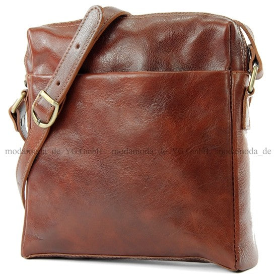 modamoda de - T127 -  ital Messengertasche Unisex aus Leder