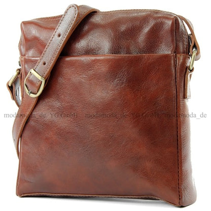 modamoda de - T127 -  ital Messengertasche Unisex aus Leder