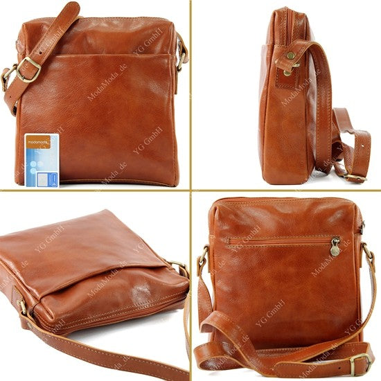 modamoda de - T127 -  ital Messengertasche Unisex aus Leder