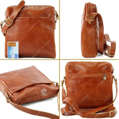 modamoda de - T127 -  ital Messengertasche Unisex aus Leder