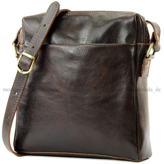 modamoda de - T127 -  ital Messengertasche Unisex aus Leder