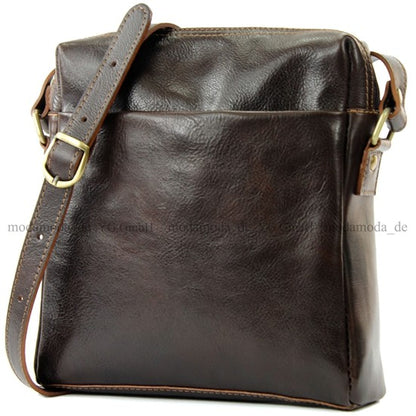 modamoda de - T127 -  ital Messengertasche Unisex aus Leder