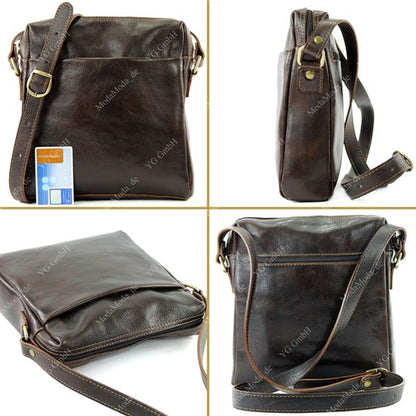modamoda de - T127 -  ital Messengertasche Unisex aus Leder