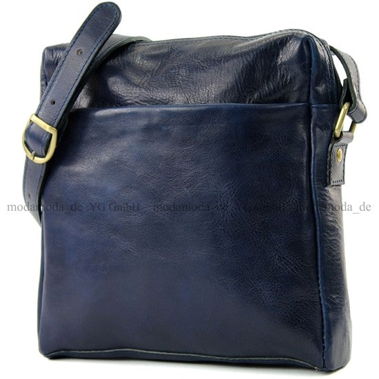 modamoda de - T127 -  ital Messengertasche Unisex aus Leder