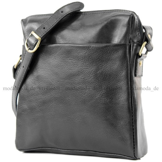 modamoda de - T127 -  ital Messengertasche Unisex aus Leder