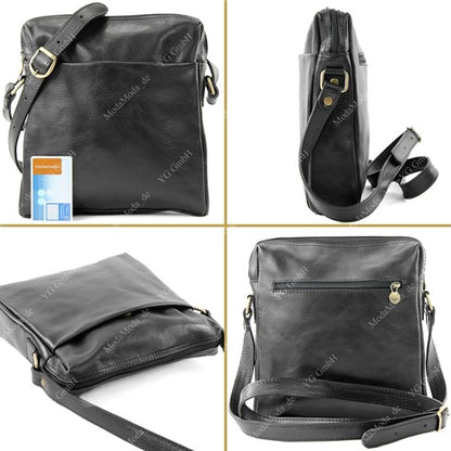 modamoda de - T127 -  ital Messengertasche Unisex aus Leder
