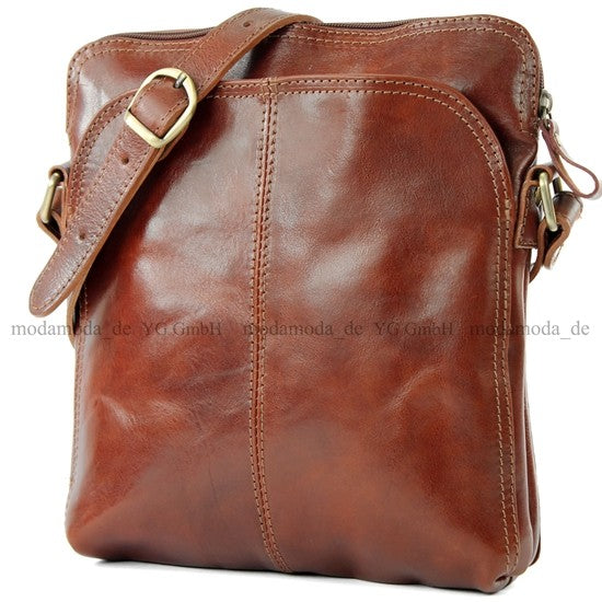 modamoda de - T127 -  ital Messengertasche Unisex aus Leder