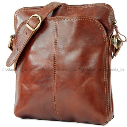 modamoda de - T127 -  ital Messengertasche Unisex aus Leder