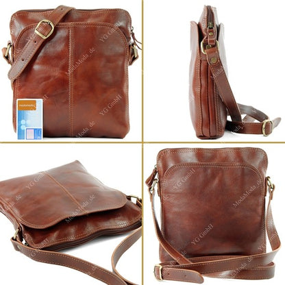 modamoda de - T127 -  ital Messengertasche Unisex aus Leder