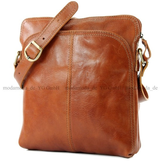 modamoda de - T127 -  ital Messengertasche Unisex aus Leder
