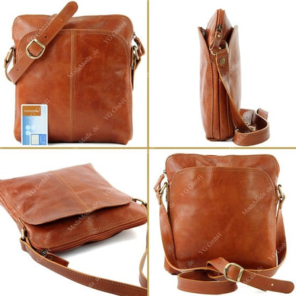modamoda de - T127 -  ital Messengertasche Unisex aus Leder
