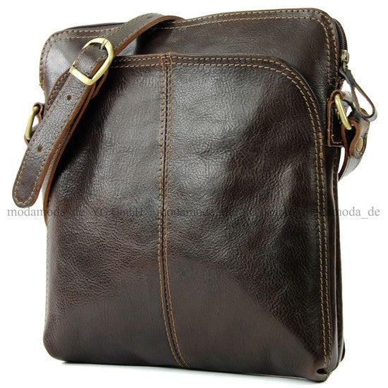 modamoda de - T127 -  ital Messengertasche Unisex aus Leder