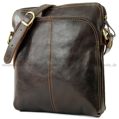 modamoda de - T127 -  ital Messengertasche Unisex aus Leder