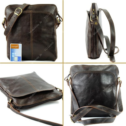 modamoda de - T127 -  ital Messengertasche Unisex aus Leder