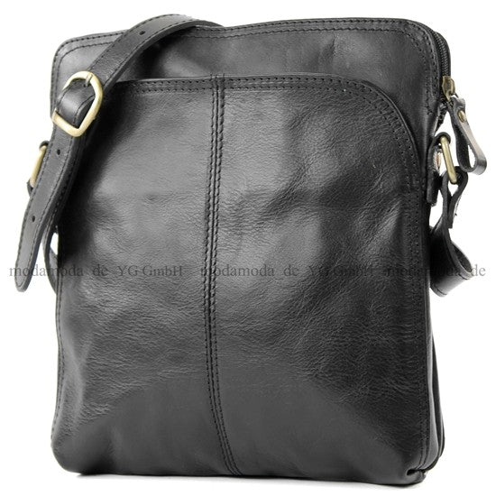 modamoda de - T127 -  ital Messengertasche Unisex aus Leder