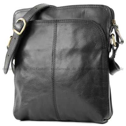 modamoda de - T127 -  ital Messengertasche Unisex aus Leder