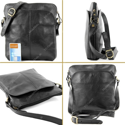 modamoda de - T127 -  ital Messengertasche Unisex aus Leder