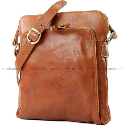 modamoda de - T127 -  ital Messengertasche Unisex aus Leder