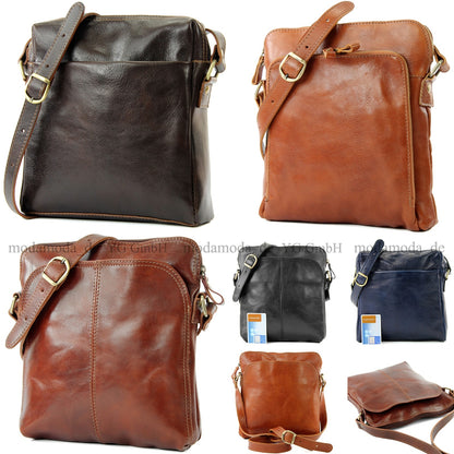 modamoda de - T127 -  ital Messengertasche Unisex aus Leder