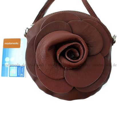 modamoda T128 ital. Citytasche Umhängetasche Blütenform Mini