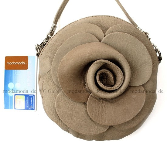 modamoda T128 ital. Citytasche Umhängetasche Blütenform Mini