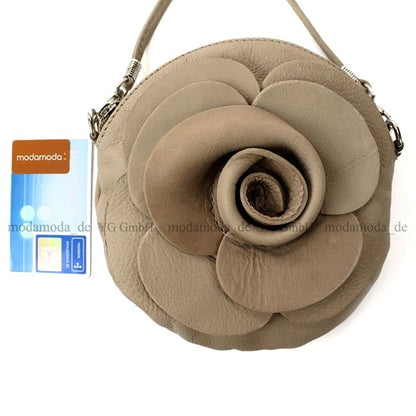 modamoda T128 ital. Citytasche Umhängetasche Blütenform Mini