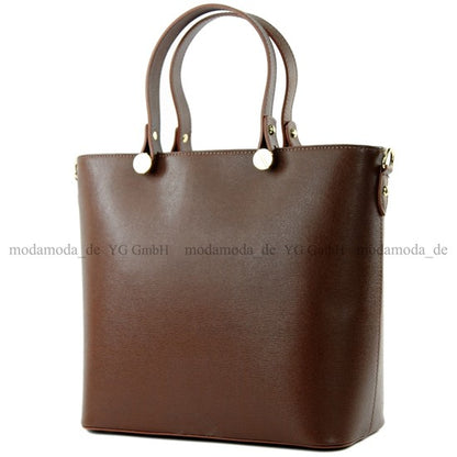 modamoda de - T132 -  ital Damentasche Shopper aus Echtleder