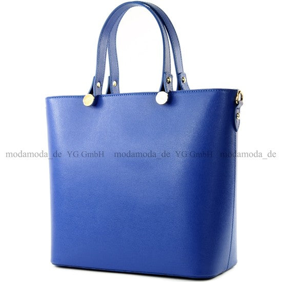 modamoda de - T132 -  ital Damentasche Shopper aus Echtleder