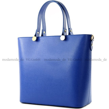 modamoda de - T132 -  ital Damentasche Shopper aus Echtleder