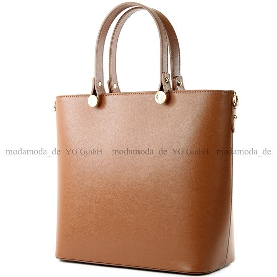 modamoda de - T132 -  ital Damentasche Shopper aus Echtleder