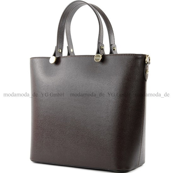modamoda de - T132 -  ital Damentasche Shopper aus Echtleder