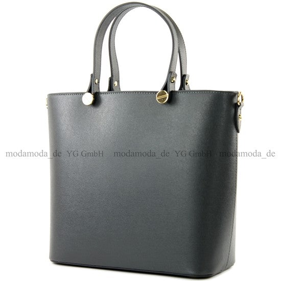 modamoda de - T132 -  ital Damentasche Shopper aus Echtleder