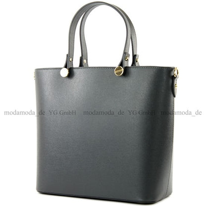 modamoda de - T132 -  ital Damentasche Shopper aus Echtleder