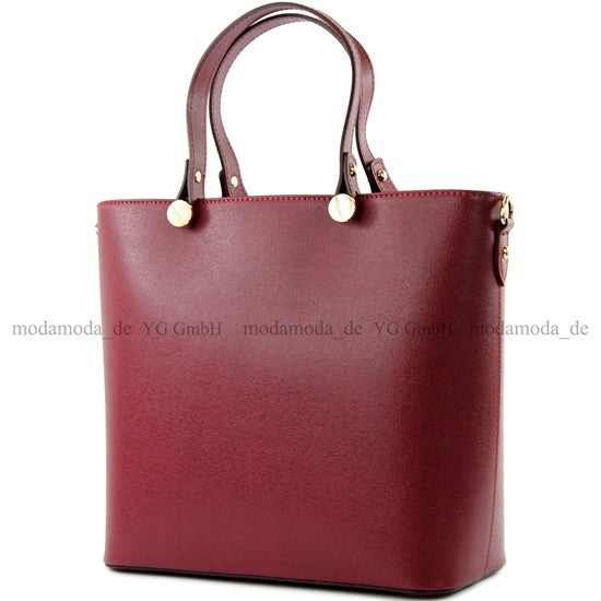 modamoda de - T132 -  ital Damentasche Shopper aus Echtleder