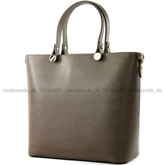 modamoda de - T132 -  ital Damentasche Shopper aus Echtleder