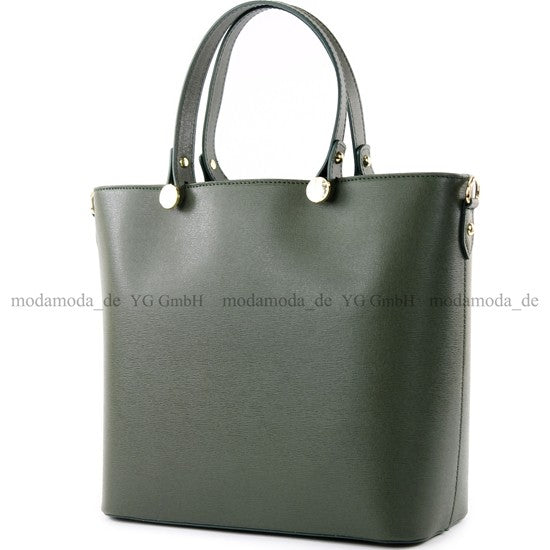 modamoda de - T132 -  ital Damentasche Shopper aus Echtleder