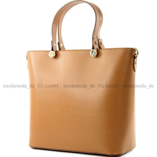 modamoda de - T132 -  ital Damentasche Shopper aus Echtleder