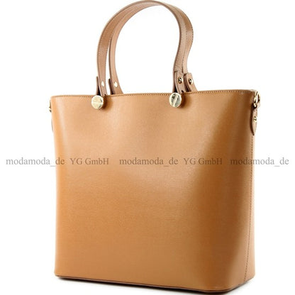 modamoda de - T132 -  ital Damentasche Shopper aus Echtleder