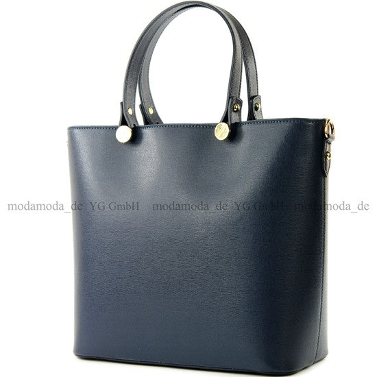 modamoda de - T132 -  ital Damentasche Shopper aus Echtleder