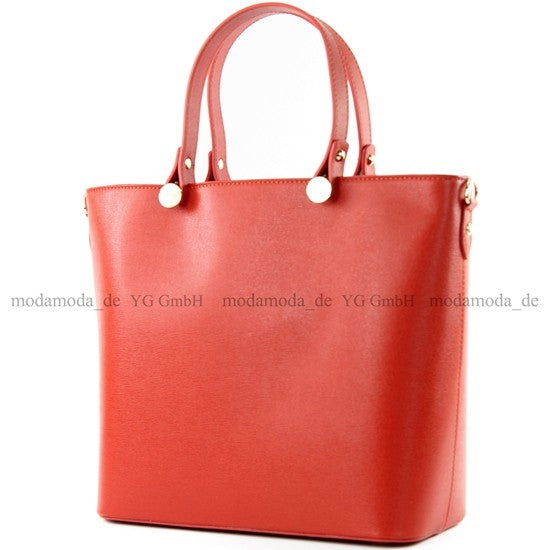 modamoda de - T132 -  ital Damentasche Shopper aus Echtleder