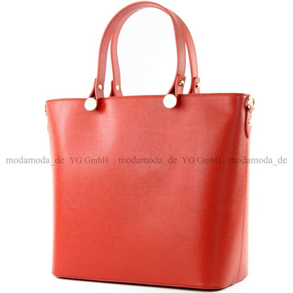 modamoda de - T132 -  ital Damentasche Shopper aus Echtleder