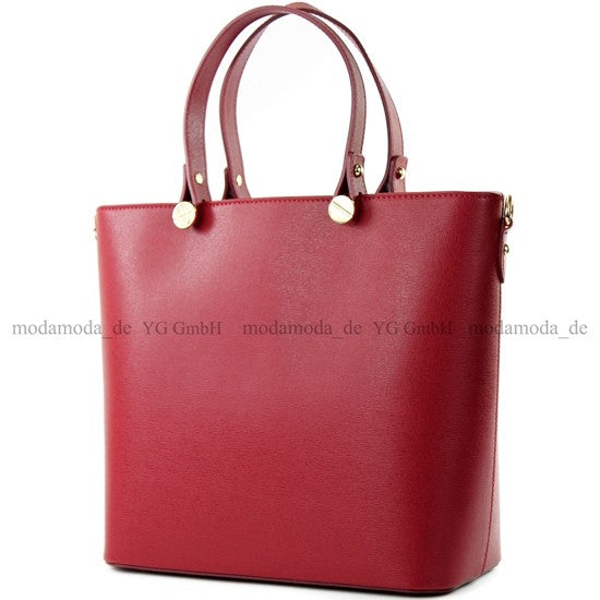 modamoda de - T132 -  ital Damentasche Shopper aus Echtleder