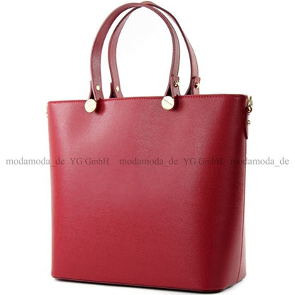 modamoda de - T132 -  ital Damentasche Shopper aus Echtleder