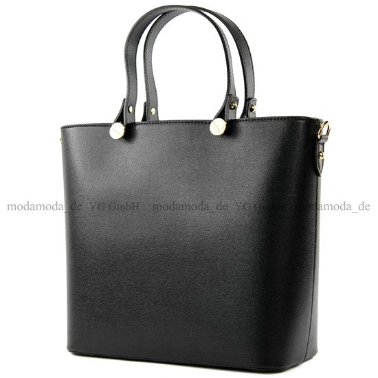 modamoda de - T132 -  ital Damentasche Shopper aus Echtleder