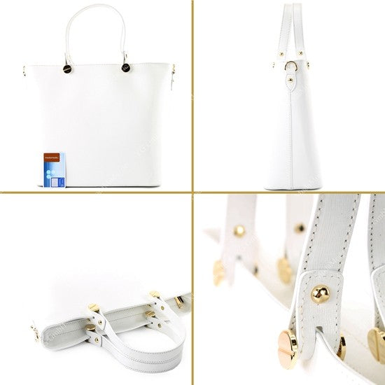 modamoda de - T132 -  ital Damentasche Shopper aus Echtleder