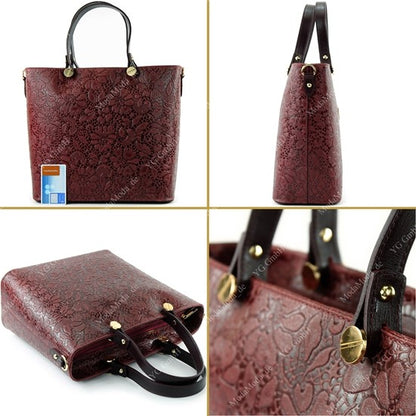 modamoda de - T132 -  ital Damentasche Shopper aus Echtleder